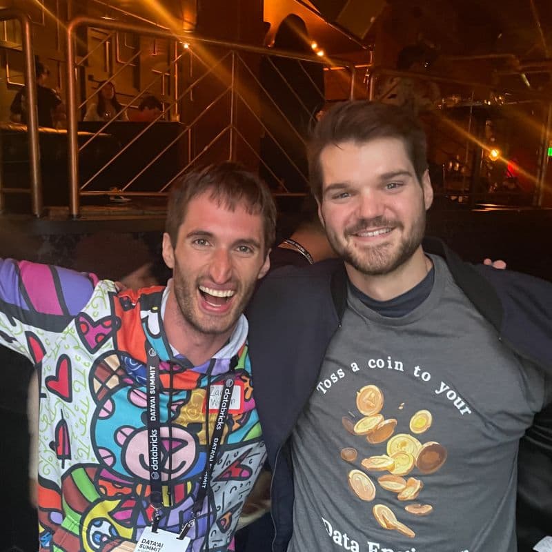 Jordan Lewis with Zach Wilson of DataExpert.io at a data engineering meetup